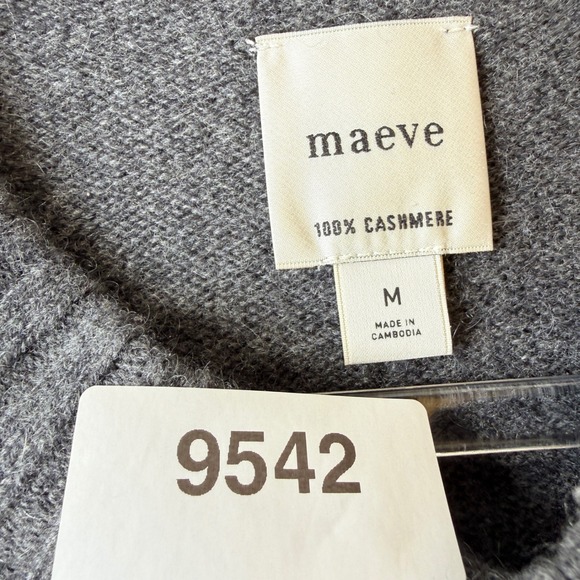 Anthropologie Maeve Chandler Cashmere Pullover Sweater Womens M Gray Relaxed Fit - Picture 11 of 11